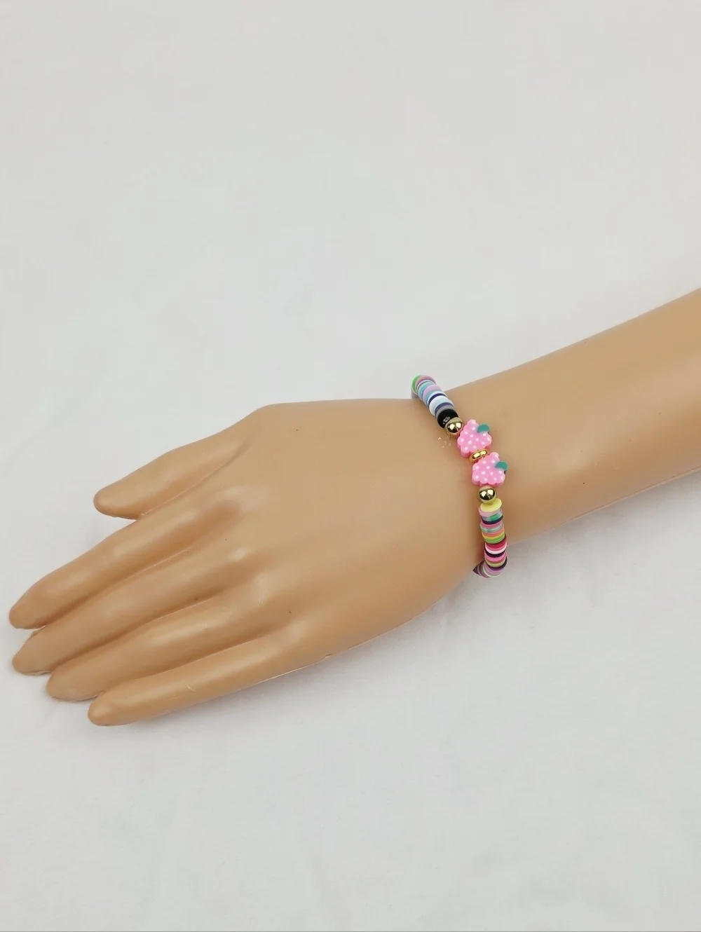 Handmade Clay Bead Multi Color Strawberry Bracelet